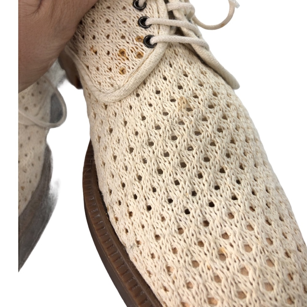 Ivory Knit Stephane Kelian Paris Knit Oxfords Sz 8 - Picture 11 of 12